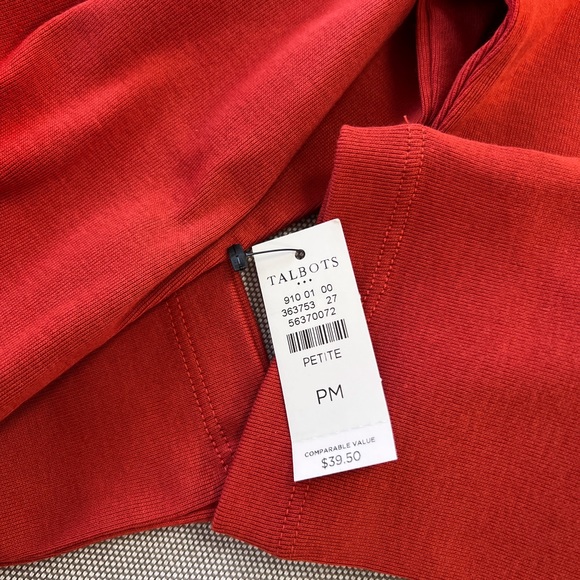 TALBOTS Cotton Long Sleeve Tee/ Red Ginger - Picture 3 of 4